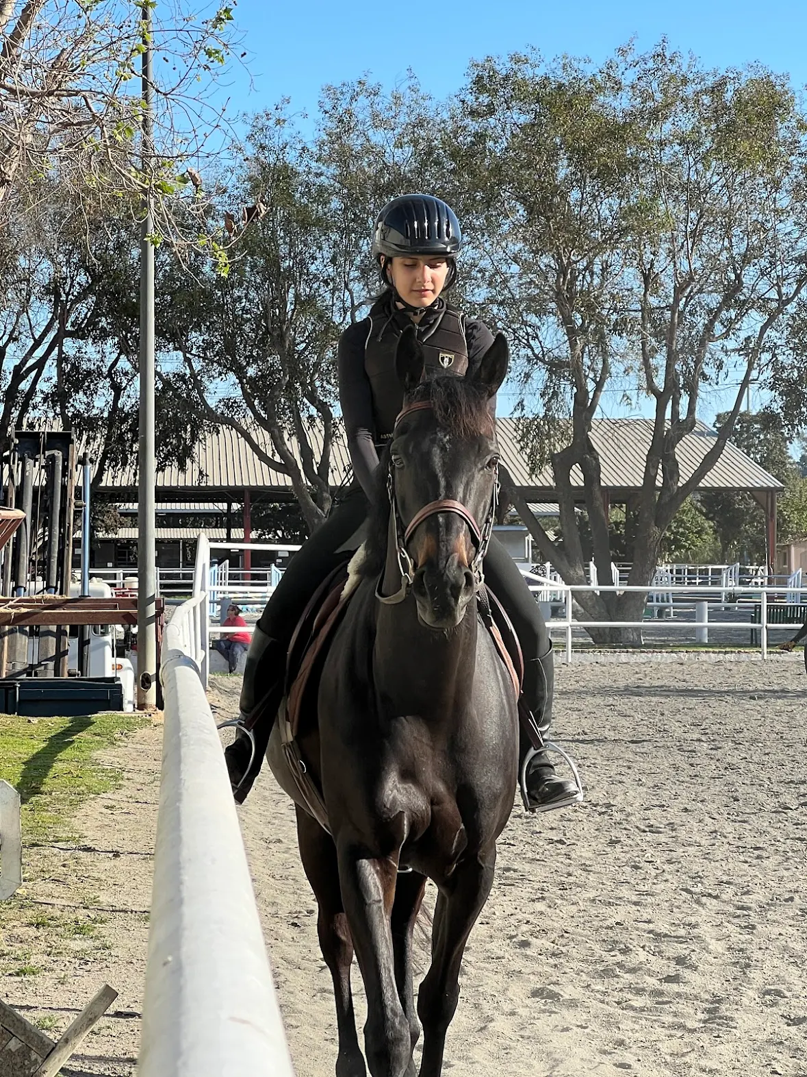 Adriana L on horseback